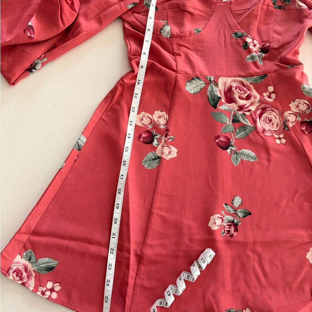 Forever 21 Pink Floral Long Sleeve Dress - Picture 6 of 8
